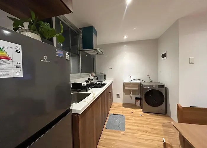 Modern In - Kitchen, Washer And Tv